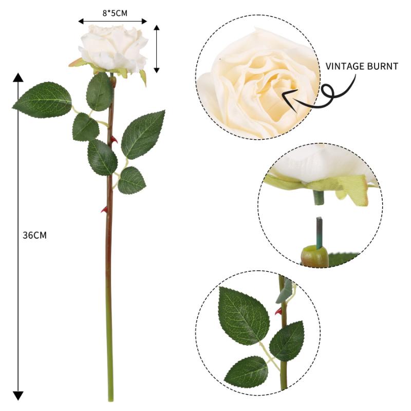 12шт искусственный цветок розы с одним стеблем 36см шелковый материал поддельные розы, используемые для украшения свадебного букета, украшения свадебного центра, цветочная стена