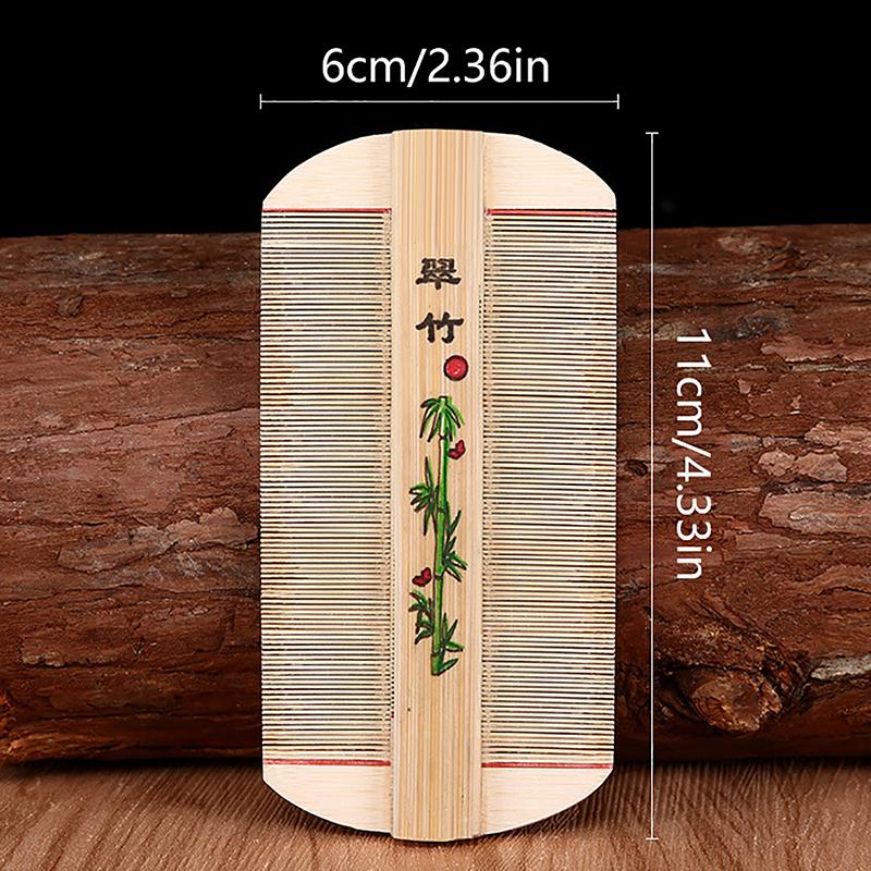 Chinese Traditional Bamboo Comb Handmade Comb Remove Itching Scraping Head Flea Cootie Combs Hair Care Tool Beauty Accessories