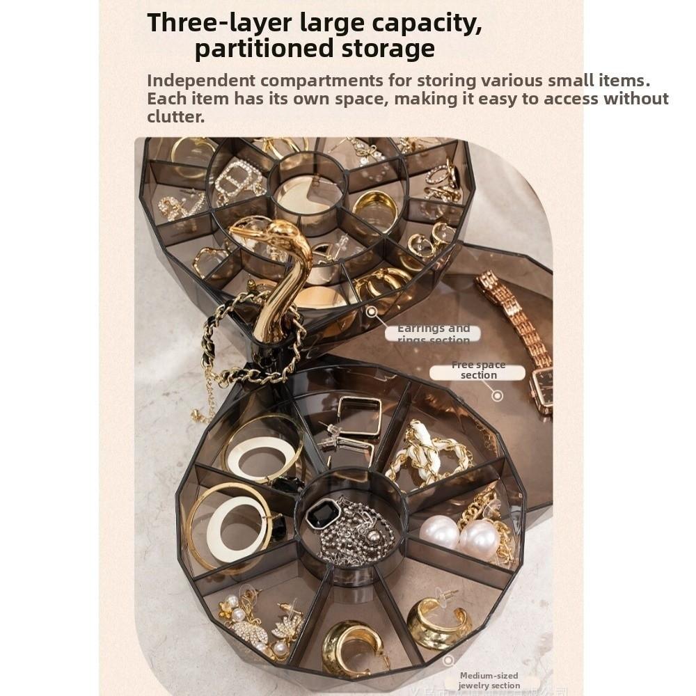 Large Capacity Necklace Earring Storage Box Multi-Layer Rings Display Box For Women