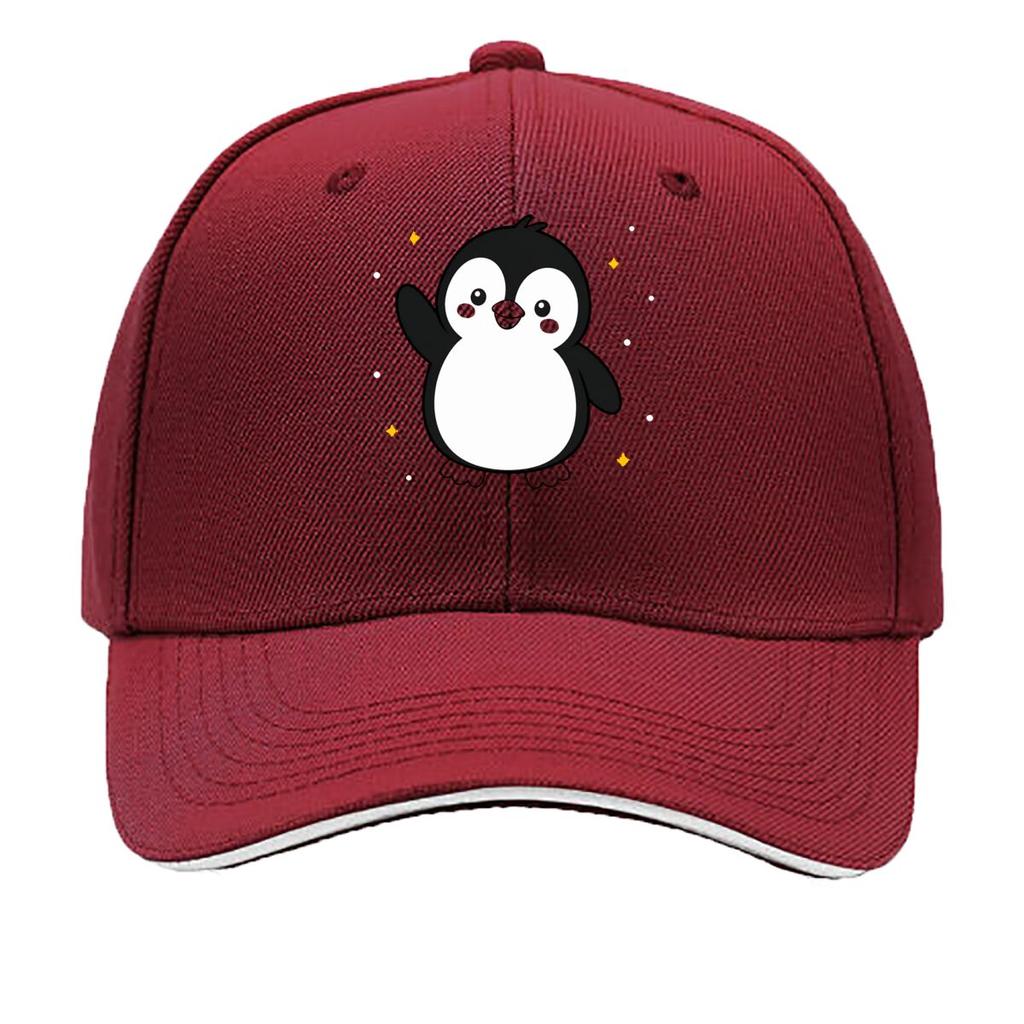 Playful Baby Penguin Minimal Cartoon Sandwich Baseball Cap Sun Cap Outdoor Workouts Hat