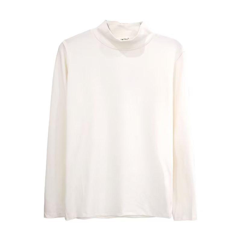 Мужская рубашка свободного кроя со средним вырезом в корейском стиле, белая водолазка на осень/зиму