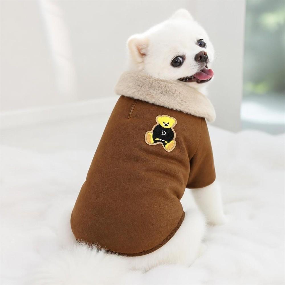 Windproof Dog Hiking Jacket Plush Dog Bodysuit Fashion Pet Clothes for Small Medium Dog