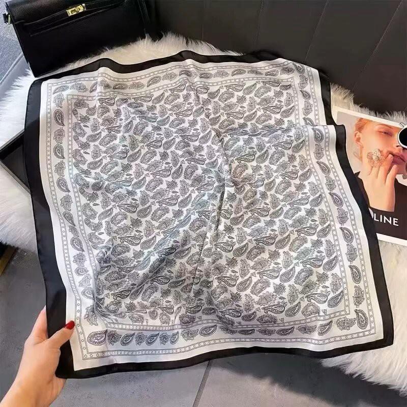 Elegant Silk Square Scarf 70x70cm Lightweight Womens Accessory Floral Abstract Print Fashion Neck Wrap