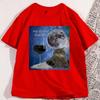 2026 Camisetas Divertidas Con Estampado De Gato Y Vino Para Hombre Camiseta Informal De Gran TamañoCamiseta Básica Holgada De