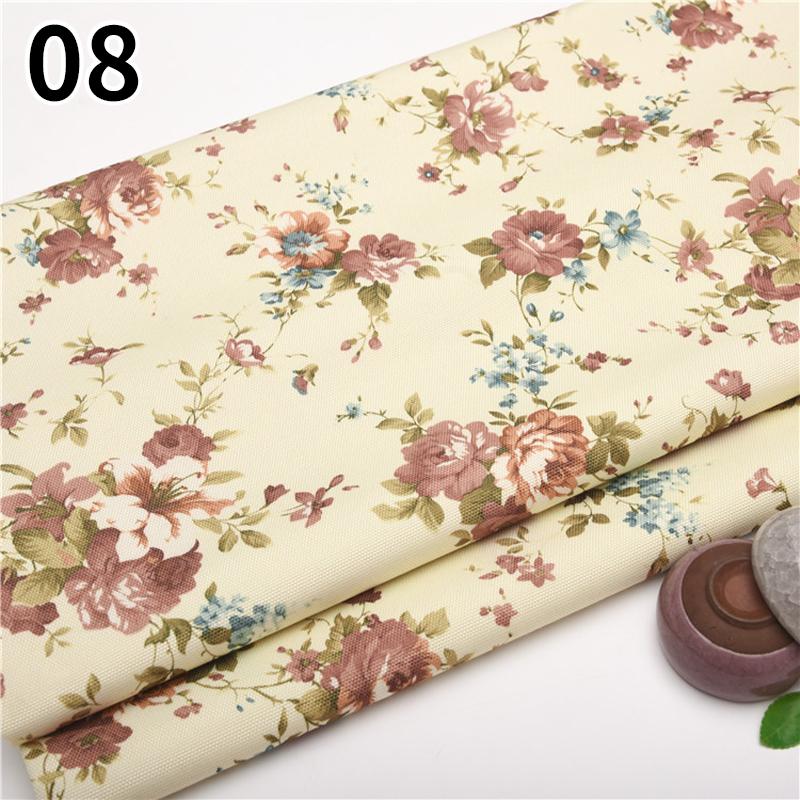 100 см x 145 см Ткань с цветочным принтом в пасторальном стиле, полиэстер, искусственный лен, ткань для самостоятельного изготовления диванной подушки, скатерти, обивки подушек