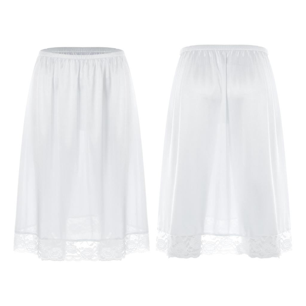 Женская стильная одежда, эластичный пояс, кружевная юбка с подолом, тонкая шелковая атласная однотонная внутренняя юбка