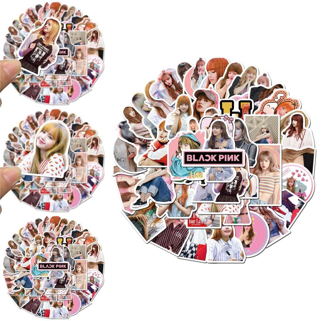 Яркая коллекция из 50 наклеек Blackpink с Лисой для индивидуальных DIY-декор-проектов