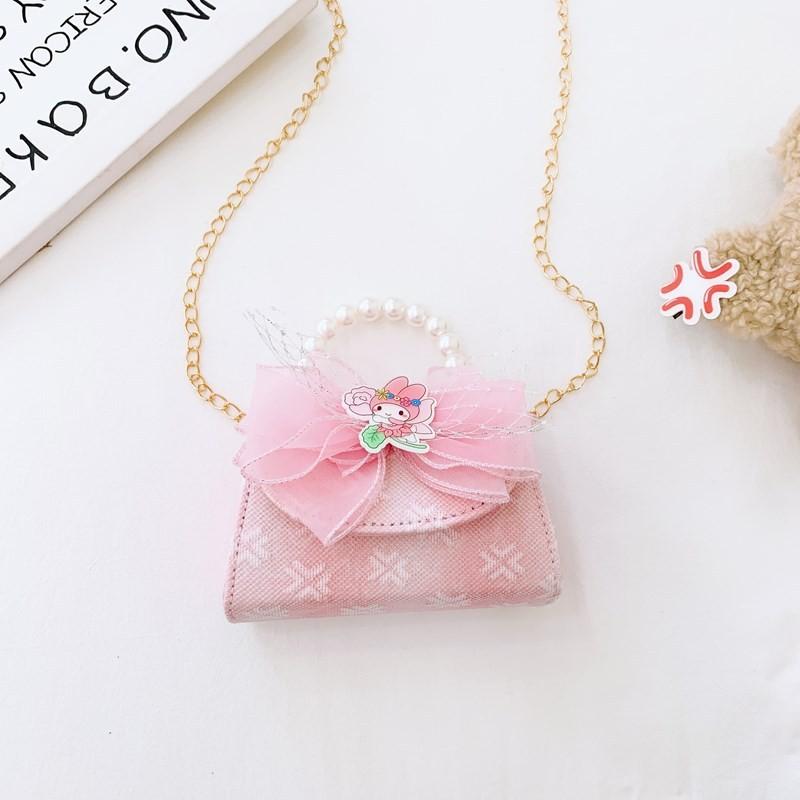 Delightful Princess Pearl Handbag With Colorful Characters For Young Children
