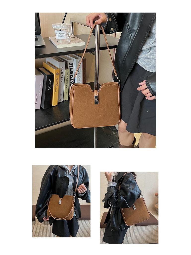 Винтажная матовая минималистичная сумка кроссбоди на плечо большой вместимости 2025