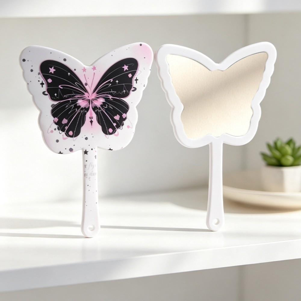 Butterfly Shape Cosmetic Mirror Handheld Pocket Mirror Portable Makeup Mirror Desktop Use