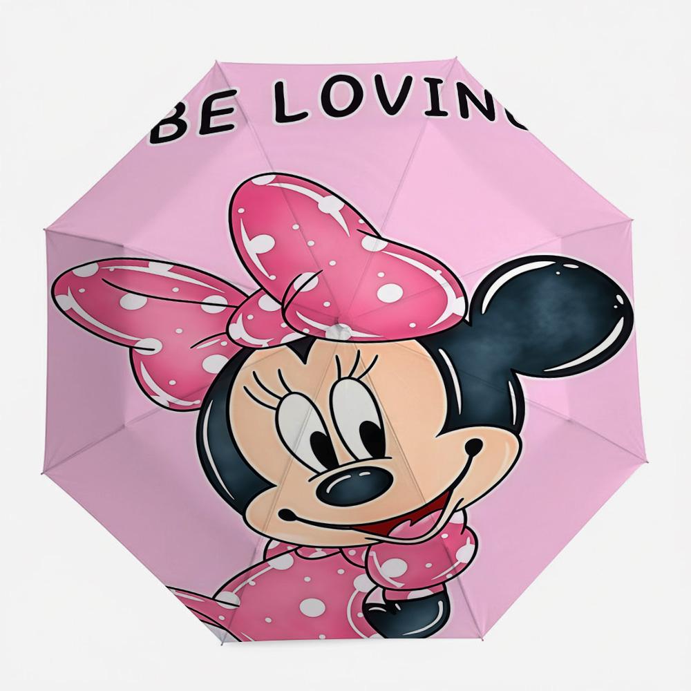 Disney Lilo & Stitch Playful Wink Art Automatic Tri-Fold Umbrella, Waterproof Anti-UV Windproof Compact Travel Umbrella, Cute Ca