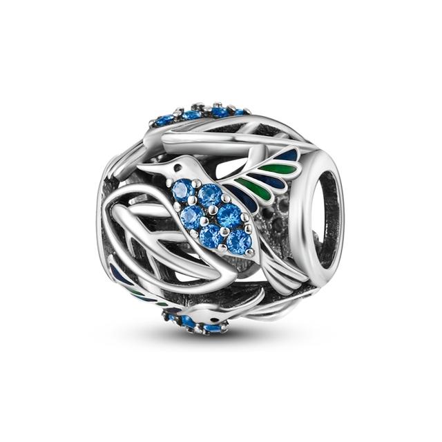 Новый Стерлингового Серебра 925 Красочные Круглые Инкрустированные Цирконом Подвески Бусины Подвеска Подходит Браслет 925 Серебряных Ювелирных Изделий Подарок