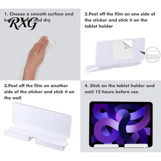 Universal Tablet Dock Acrylic Wall Mount Holder, Mounted Smartphone Stand, Smooth Surface Phone Holder Cable And Charging Hole Organizer for