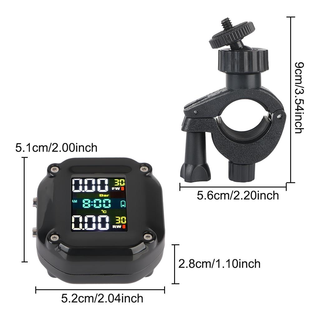 With 2 External Sensors Tyre Temperature Motorcycle TPMS Motor Tire Pressure Monitoring Alarm System Internal Sensor