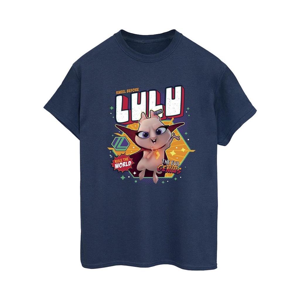 DC Comics Womens/Ladies DC League Of Super-Pets Lulu Evil Genius Cotton Boyfriend T-Shirt