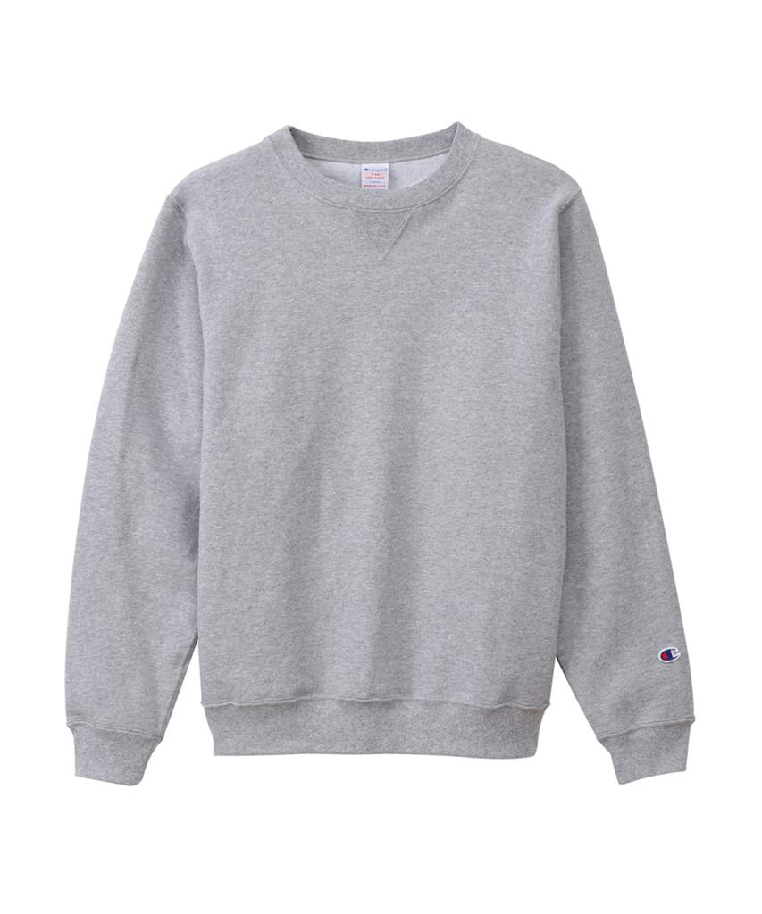 Champion 9oz USA Crew Neck Oxford Size Long Classic Seasonless Men's Sweatshirt, Gray, M, C5-P001, Sleeve, Fleece-Lined, V-Gauze,