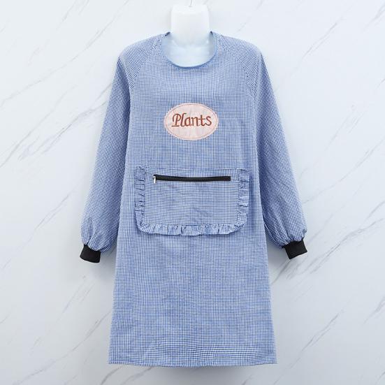 Women Long Sleeve Oil Proof Cotton Home Kitchen Cooking Clean Apron Pocket Smock Sale Goods