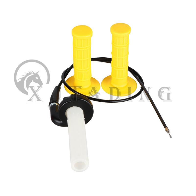 Motorcycle Universal 7/8" 22mm Hand Grip With Throttle Cable Handle Bar Grips For Pit Dirt Bike ATV Quad Motocross Racing
