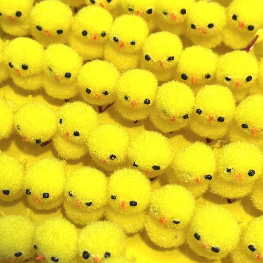 Cute Easter Chick Mini Animal Simulation Plush Small Yellow Chicken DIY Party Decoration Easter Gift Decoration for Home