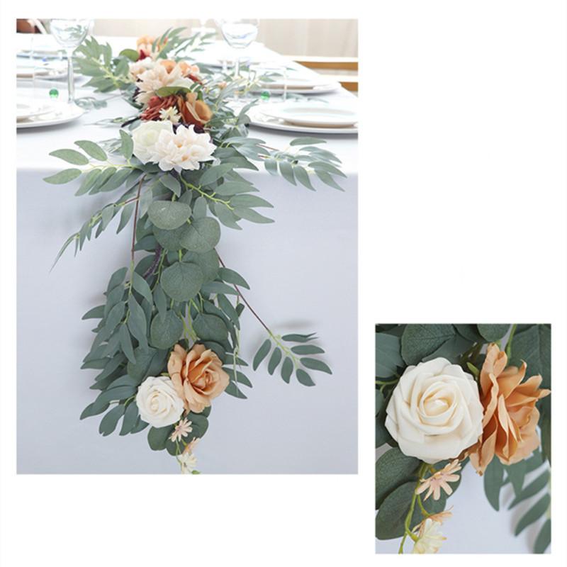 Hot,Artificial Wreath Handcrafted Simulation Garland Rattan for Wedding Arch Backdrop Decorations