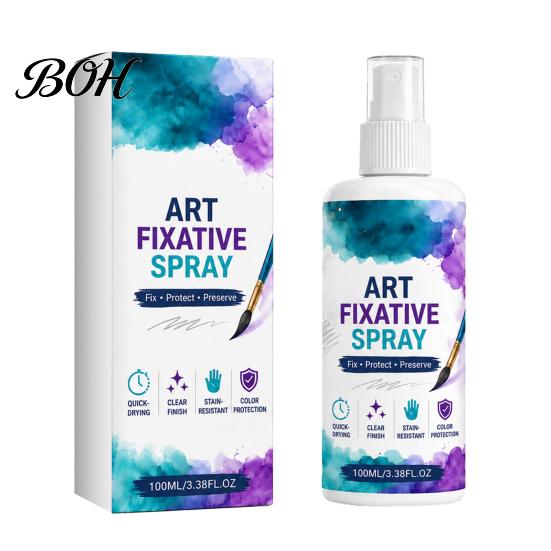 Quick Drying Matte Fixative Art Spray, Smudge-Proof Protection, Quick-Drying Clear Coating, Non Yellowing, 3.4Oz Invisible Sealant for Pencil