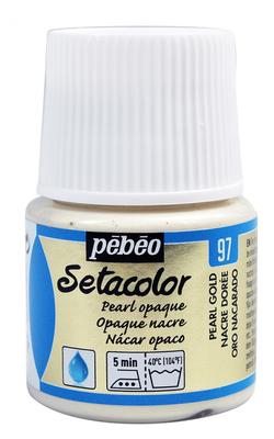 Краски Pebeo, которые можно рисовать на ткани Setacolor Opaque Pearl 45 мл Pearl Gold NO.97