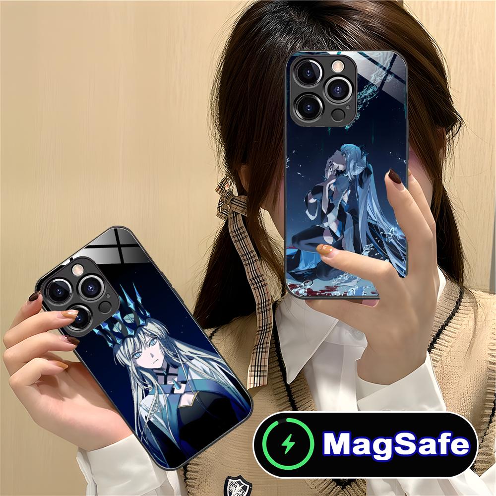 Аниме FGO Морган Чехол для телефона для iPhone 17 16 15 14 13 12 11 Air Pro Max Plus Mini MagSafe Стеклянный Цветной Чехол Чехол Смартфон