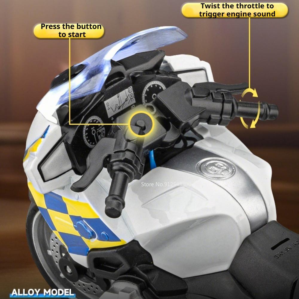 1:Модель мотоцикла R1250RT в масштабе 1:14, Игрушечный автомобиль, Музыка, Свет, Инерционный механизм, Модели мотоциклов, Имитация полицейских машин для детей, Обучающая развлекательная игрушка