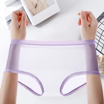 Сексуальные прозрачные трусики для женщин больших размеров, просвечивающее сетчатое белье, бесшовные, со средней посадкой