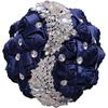 Handmade Wedding Bride Bridesmaid Bridal Bouquet Rose Holding Toss Artificial Flowers Bouquets with Satin Ribbon Rhinestone
