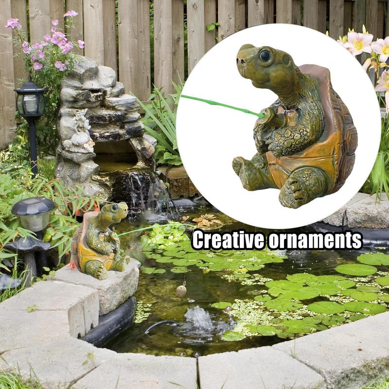 Статуи черепах для сада, рыбачащая черепаха, смоляная скульптура для улицы, миниатюрное животное, статуя черепахи для двора, заднего двора, сада