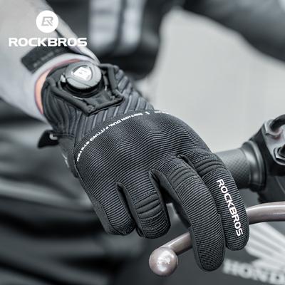 Перчатки Rockbros Sbr с накладками на ладони, амортизирующие, осенне-зимние, дышащие, с удлиненным запястьем, мотоциклетные, для езды, защита