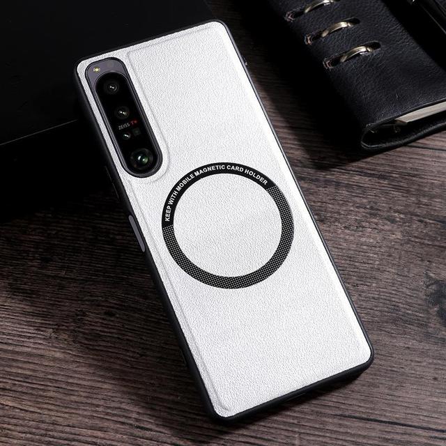 Магнитный чехол Magsafe для Sony Xperia 1 10 5 IV, чехол Magsafing с беспроводной зарядкой для Sony Xperia 1 IV 10 5 III, кожаный противоударный чехол с ощущением кожи