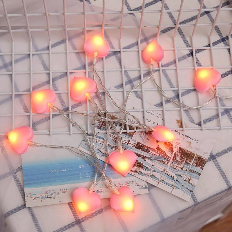 Светодиодная гирлянда «Сказочное персиковое сердце» Питание от USB/батарейки Световая гирлянда Спальня Сад День святого Валентина Свадьба Вечеринка в честь дня рождения Декор