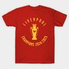 Мужская черная футболка с принтом Liverpool Чемпионы 25 Желтая 2 Печать на трансферной бумаге без вырезки Хлопковая футболка