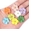 Colored Five Petal Flower Pendant Women Summer Lovely Bracelets Necklace Charms Diy Alloy Jewelry Making Accessories