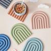 Радужный силиконовый коврик для стола Coaster Multifunctional Pot Holders For Kitchen Heat Resistant Pan Dispenser Placemat