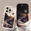 Мягкий чехол для iPhone Ash Orange Mountain Peak для 16 Pro/14/13/12, SE, XR, XS Max, 7/8 Plus