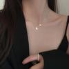 Fashion Silver Shiny Flash Butterfly Double Layer O Chain Necklaces Wedding Party Jewelry for Women
