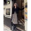 Vintage Plaid A-Line Midi Skirt Women High Waist Slim Fit Winter Fashion