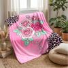 Pink Roses and Pearls Theme Blanket Lightweight Warm Flannel Blanket Decorative Throw Blanket for Home Decoration