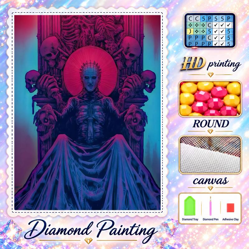 Hellraiser Pinhead Diamond Painting Kit 5D Full Drill DIY Diamond Mosaic Wall Art Home Decor
