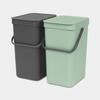 BRABANTIA Poubelle Waste Bin Sort & Go 2 X 12 L - Jade Green & Dark Grey