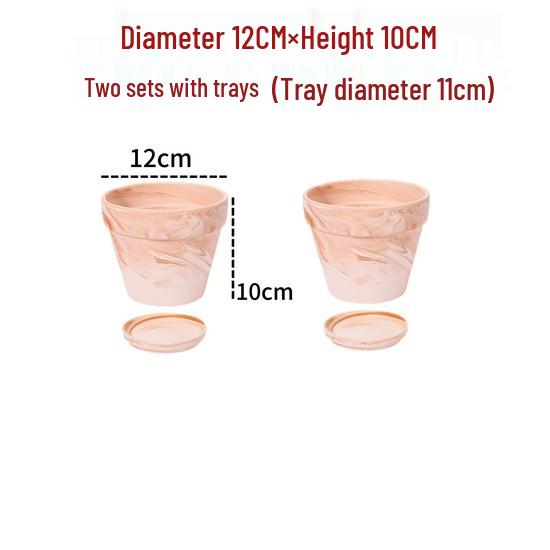 Nordic Style Macchiato Terracotta Flower Pot - Large, Breathable Red Clay with Kiln-Changed Color