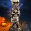 Handicraft Skeleton Character Statues Terrifying Cartoon Halloween Skeleton Ornaments 3D Resin Skull Figurine Halloween Decor