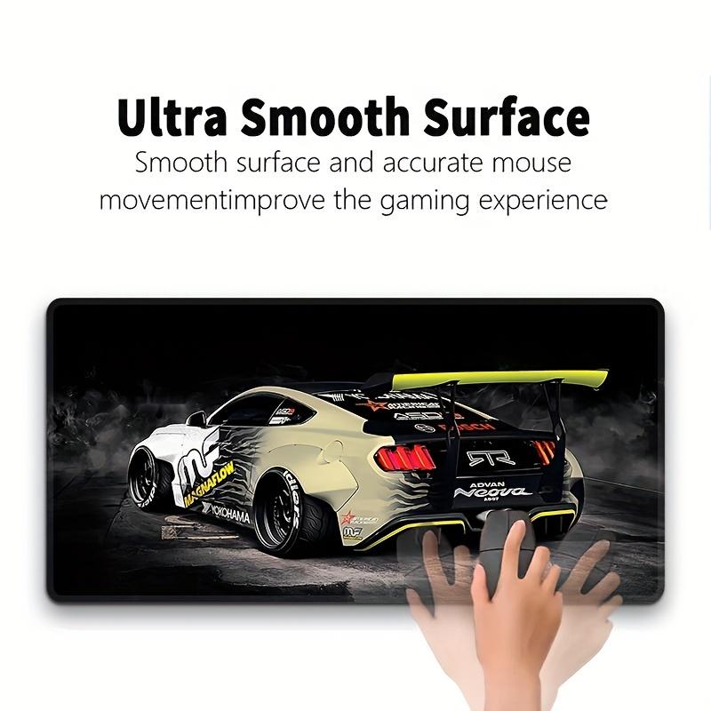 Mouse Pad with Stitched Edges Gaming Mat with Cool Racing Car Home Officel Desk Accessory and Gift for Gamers PC Non-Slip Rubber