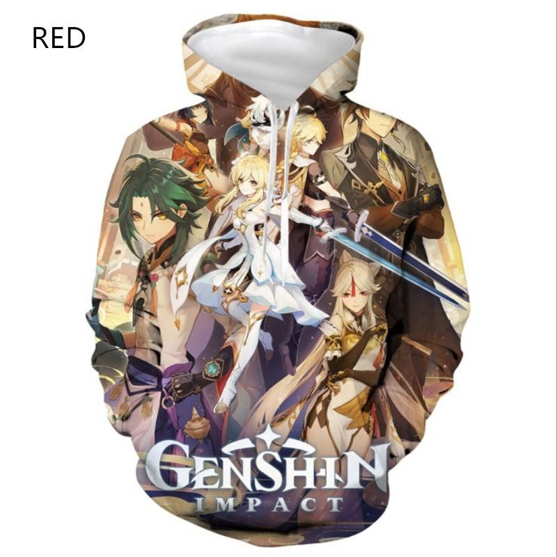 Новая модная женская/мужская толстовка с капюшоном для пар Genshin Impact с принтом, повседневные спортивные толстовки