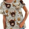 Летняя женская повседневная футболка с круглым вырезом и короткими рукавами с 3D-принтом животных