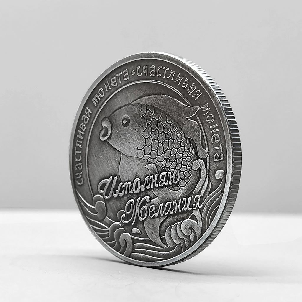Коллекция двухсторонних монет из парчи с карпом, коллекционные подарки