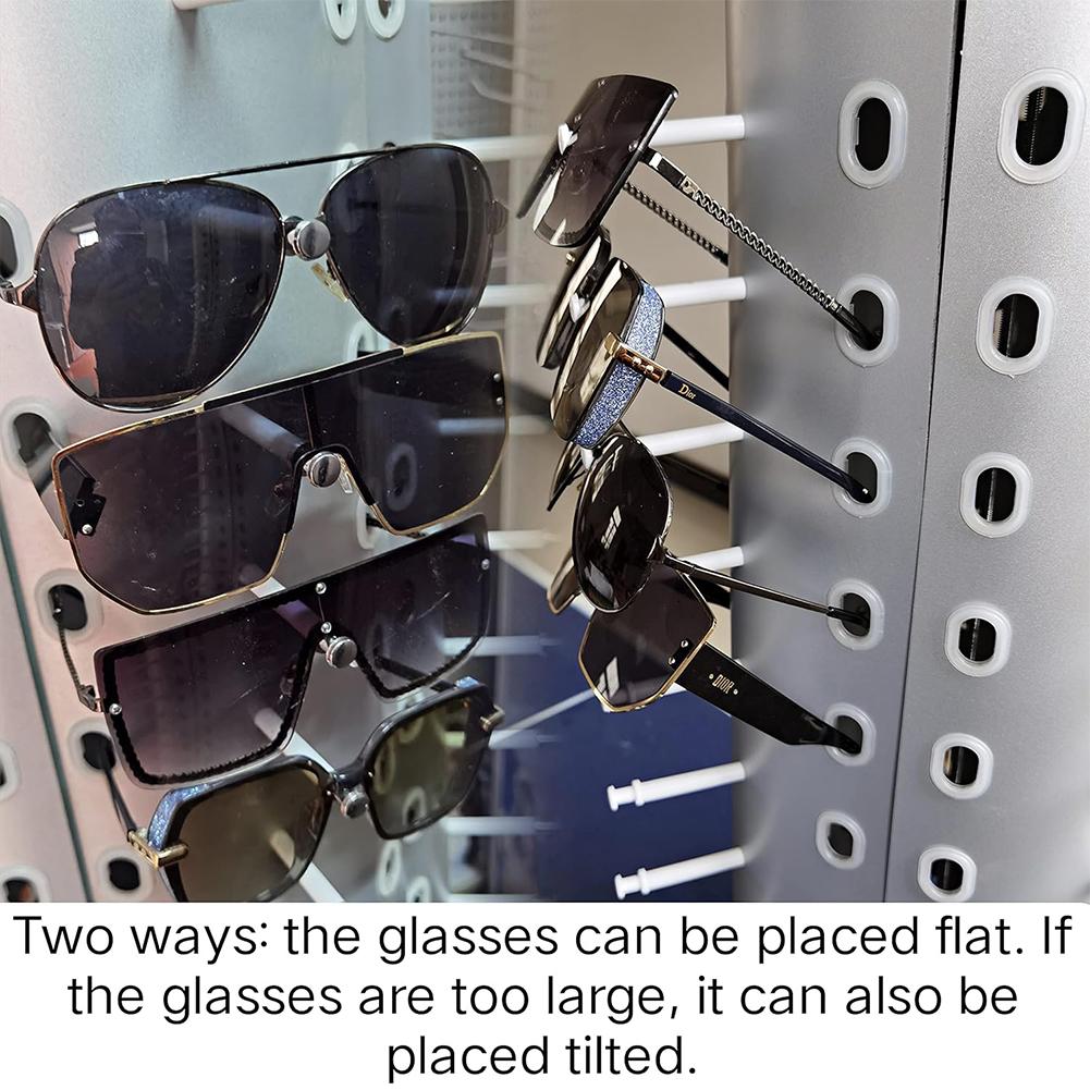 Вращающаяся на 360° подставка для очков, стойка для демонстрации 44 пар очков с 2 зеркалами для демонстрации/хранения очков